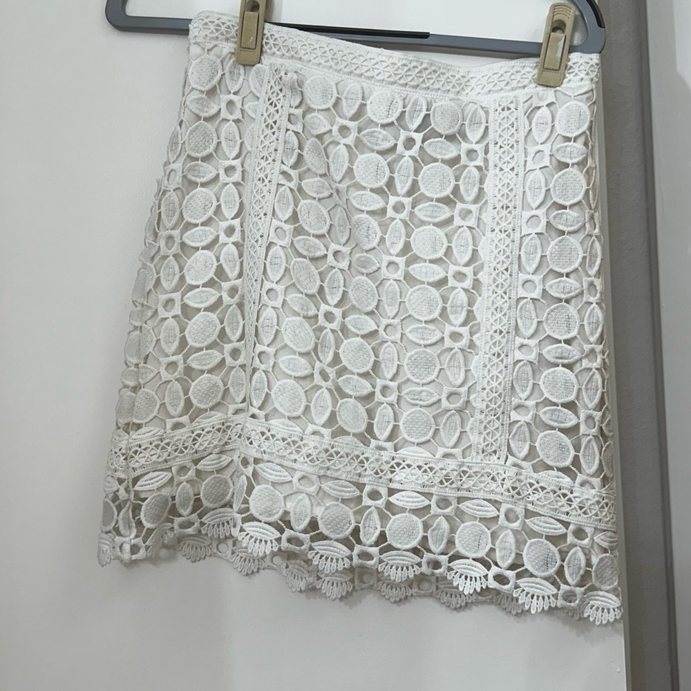 Topshop white eyelet skirt